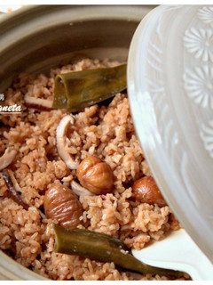 [阿妮塔♥yummy] 秋~栗子香菇炊飯。 的食譜成品照片