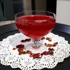 A picture of Homemade Rose Syrup.