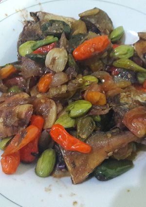 Foto resep Ikan asin pedas Pete cabe hijau