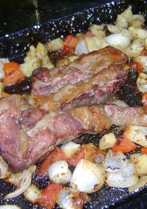 Una foto de Marucha al horno con verduras