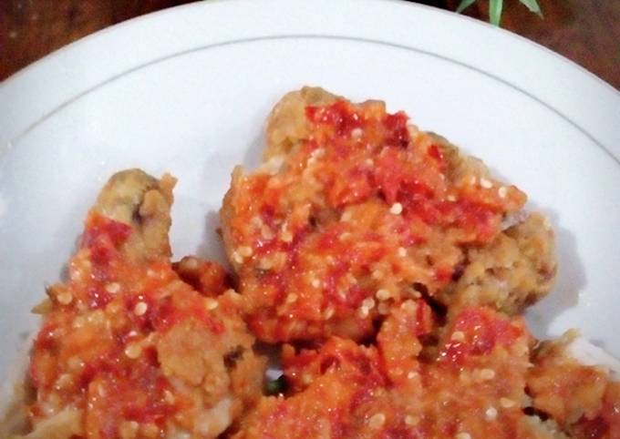 Ayam tepung sambal geprek anti ribet