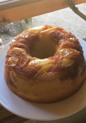 Una foto de Torta invertida de pera 🍐