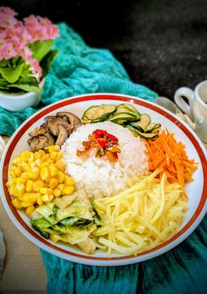 蔬食醬油拌飯 - 仿黑白大廚料理 的食譜成品照片