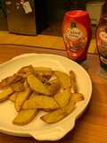 Air fried potato wedges