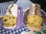 Budín de frutas y budín de chocolate y nuez