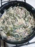 Rajas con crema y champiñones