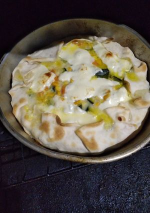 Una foto de Tarta de zapallitos zucchinis y choclo