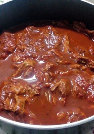Una foto de Salsa de huevo con chile guajillo