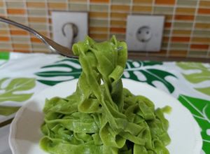 Foto resep Homemade Tagliatelle Spinach