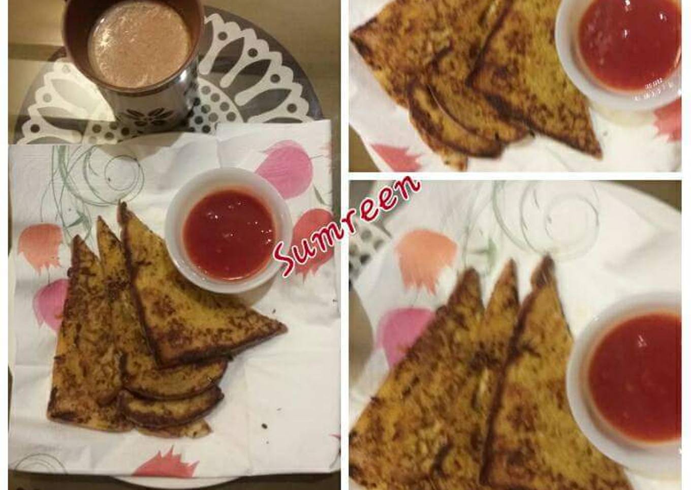 Breakfast, Bread Omelette Recipe With Tea