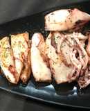 Chipis a la plancha con aceite de perejil