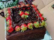 Gambar brownies coklat glaze