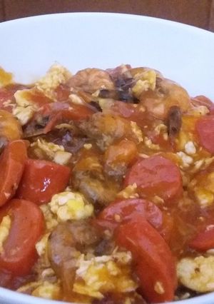 Foto resep Udang Sosis Telur Asam Manis