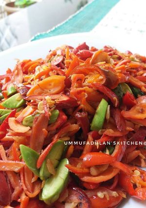 Foto resep Tumis Kulit Melinjo + Pete #menudiet