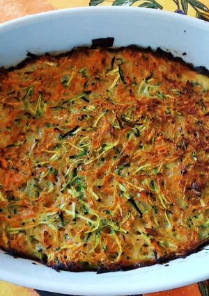 Une photo de Gratin de courgettes et carottes aux épices
