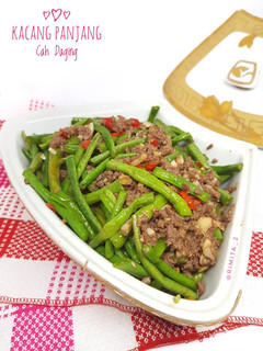 Foto resep Kacang panjang cah daging