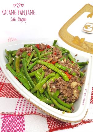 Foto resep Kacang panjang cah daging