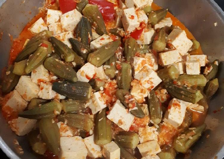 Resep Sayur okra tahu gurih Anti Gagal