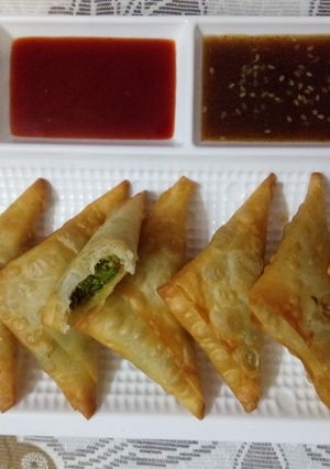 A picture of Peas patti mini samosa.