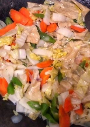 A picture of Stir Fry Veggies and Bean Curds.