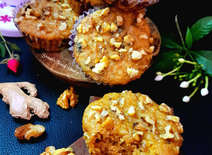 A picture of Whole wheat Walnut, Ginger & Jaggery Muffin Eggless.