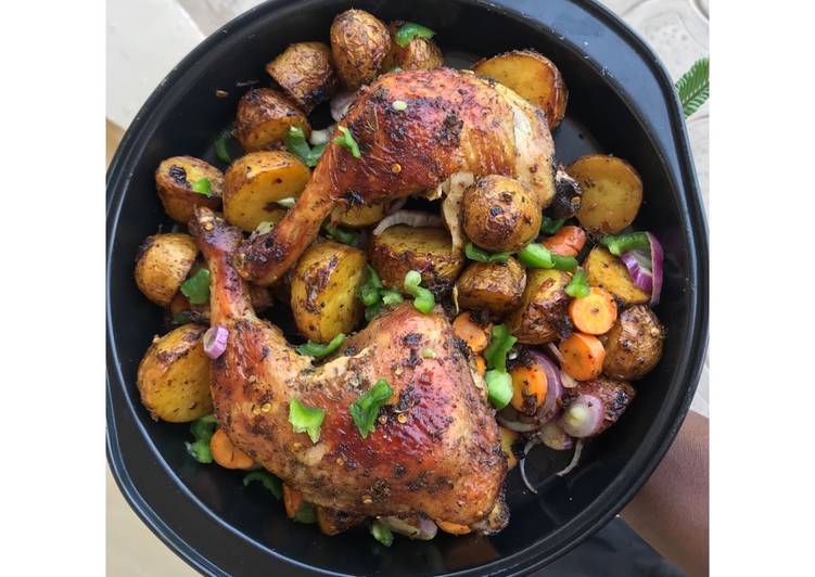 Steps to Make Favorite Oven-grilled Chicken and Potato