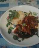 Guisado de higado de ternera con salsa