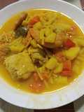 Vegetable and Shrimp Soup with Hake Meatballs