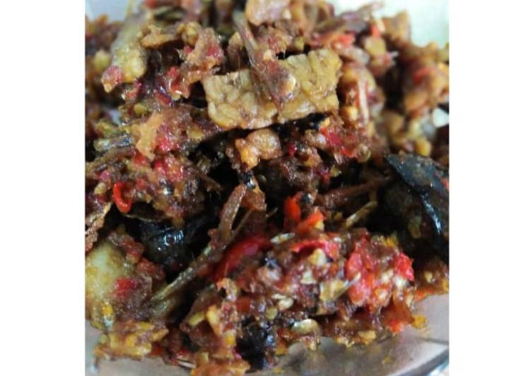 Resep Sambal teri tempe ati ayam yang Enak