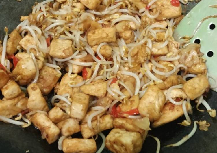 Tumis Kecambah Tahu Ala anak Kost