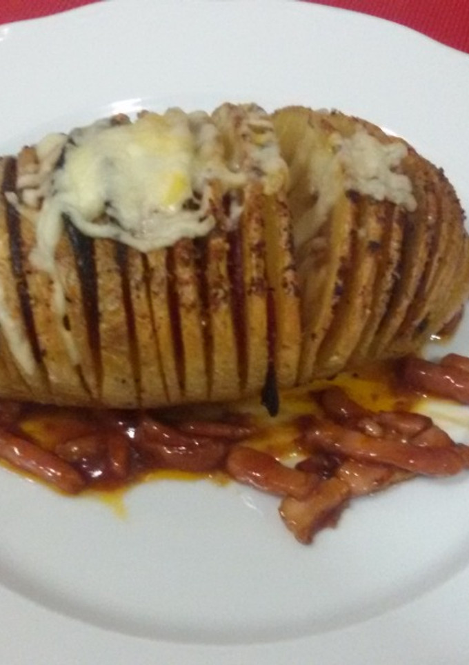 Una foto de Patatas hasselback rellenas