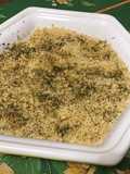 Semoule moyenne au bouillon de crevettes et aneth
