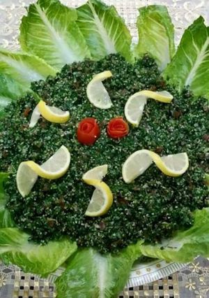 صورة لوصفة تبولة سوريه على اصولها