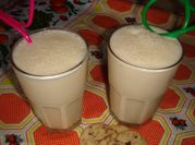 Una foto de licuado de durazno