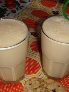 Una foto de Licuado de durazno con leche
