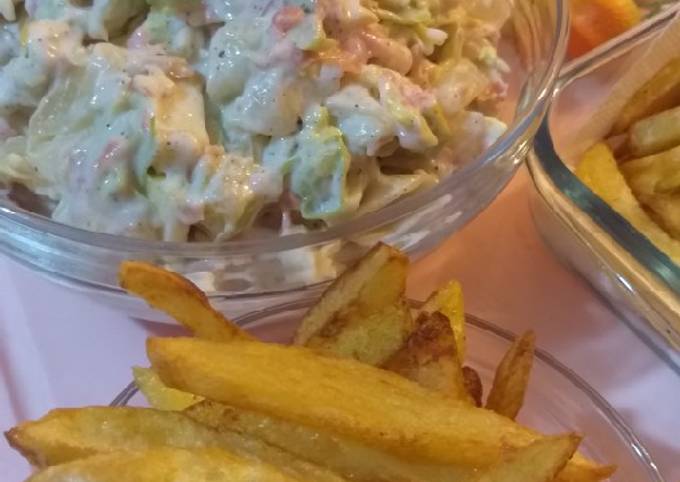 How to Prepare Speedy Russian salad with fries