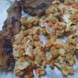 Pollo desmenuzado con jardinera