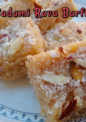A picture of Badmi Rava Burfi.