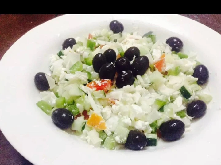 Easy Way Prepare Feta cheese salad and black olives the So Delicious Perfect