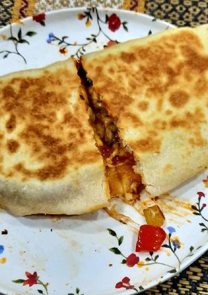 A picture of Homemade pizza pocket (without yeast).