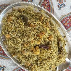 A picture of Dill and fish pilaf.