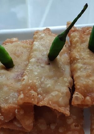 Foto resep Macaroni kornet goreng kulit pangsit crunchy
