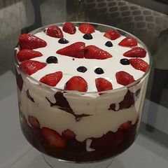 A picture of Red velvet cake trifle.