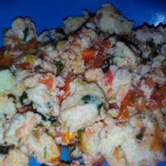 A picture of Coriander scrambled eggs.