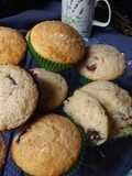 Muffins con cerezas conservadas en aguardiente tostado