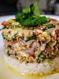 TABBULLE Con Atún 🐟 sobre cama de Arroz Blanco...!