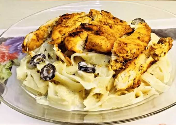 Restaurant style fettuccine Alfredo pasta❤️❤️