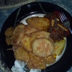 Sweet potato and egg with fish sauce A picture of Sweet potato and egg with fish sauce.