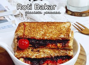 Foto resep Roti Tawar Bakar isi selai berry coklat keju