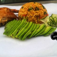 A picture of Nigerian jallof rice.